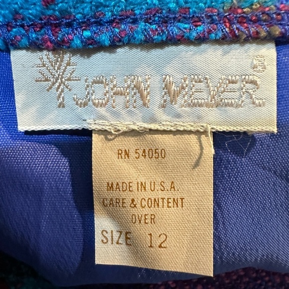 Vtg John Meyer made in USA lined plaid pleated wool midi skirt, sz 12, NWT - Picture 6 of 7